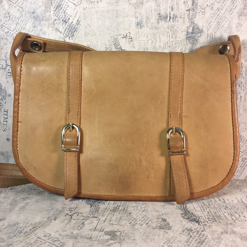 Vintage Tano of Madrid Leather Saddle Bag Brown Made in Spain Equestrian Bag